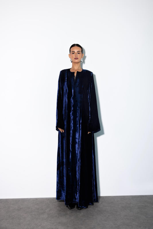 Flowing Velvet Navy Blue